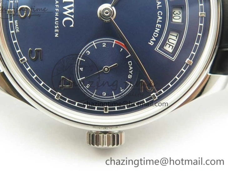 MIROTIME 0316 Portuguese Real PR Real Annual Calendar IW503502 ZF 1:1 Best Edition Blue Dial on Black Leather Strap A Breathable 7152